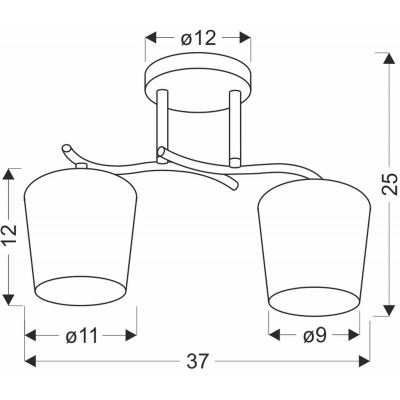 Candellux Esnyr lampa podsufitowa 2x40W chrom/czarny/biały 32-22653