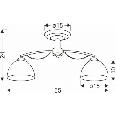 Candellux Filona lampa podsufitowa 2x40W chrom/biały 32-22707