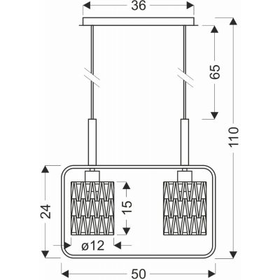 Candellux Crown lampa wisząca 2x40 W czarna 32-26774