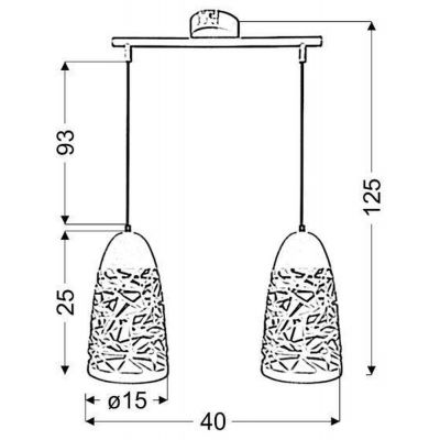 Candellux Sabrin lampa wisząca 2x60W biała 32-54869