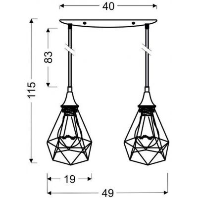 Candellux Graf lampa wisząca 2x60W czarna 32-62895