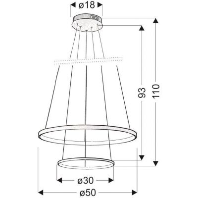 Candellux Lune lampa wisząca 2x40W LED chrom 32-64769