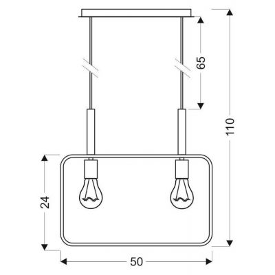 Candellux Frame lampa wisząca 2x60W czarna/drewno 32-73518
