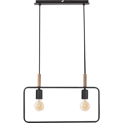 Candellux Frame lampa wisząca 2x60W czarna/drewno 32-73518