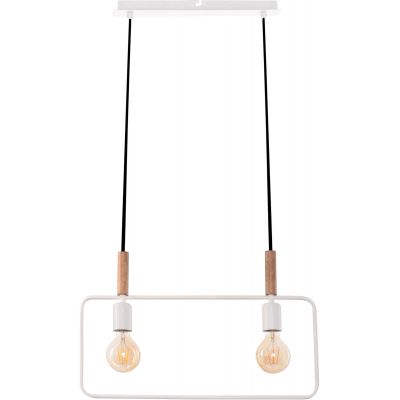 Candellux Frame lampa wisząca 2x60W biała/drewno 32-73549