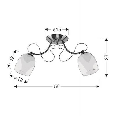 Candellux Amba lampa podsufitowa 2x40W biała/chrom 32-78698