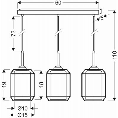 Candellux Jonera lampa wisząca 3x40W czarny/przydymiony 33-08435