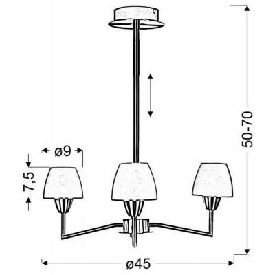 Candellux Togo lampa podsufitowa 3x40W biały/nikiel mat 33-10639