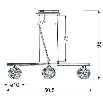 Candellux Wind lampa wisząca 3x40W chrom 33-14085