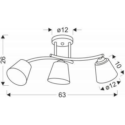 Candellux Greco lampa podsufitowa 3x40W czarny/biały 33-22639