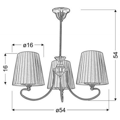 Candellux Mozart lampa podsufitowa 3x60W patyna/miodowa 33-33970