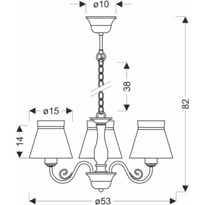 Candellux Rozano lampa wisząca 3x40 W biała-multikolor 33-36902