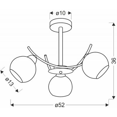 Candellux Amos lampa podsufitowa 3x40 W biała-złota 33-37473