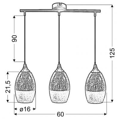 Candellux Celia lampa wisząca 3x60W srebrna 33-51585