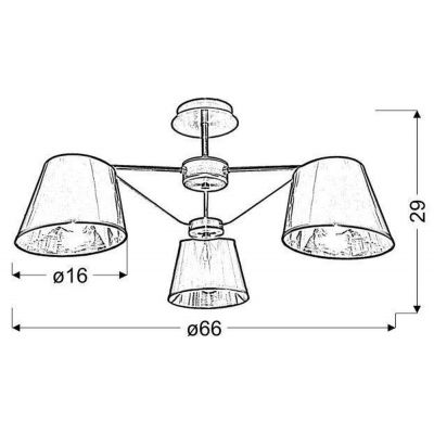 Candellux Cortez lampa podsufitowa 3x40W czarna/patyna 33-54982