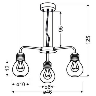 Candellux Gliva lampa wisząca 3x60W chrom 33-58539
