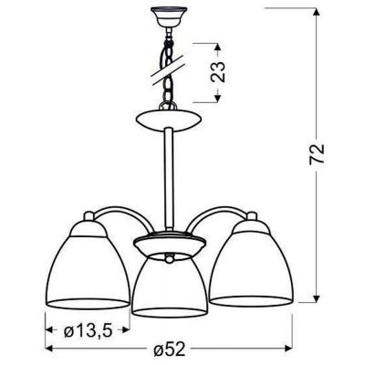 Candellux Uli lampa wiszącą 3x60W biała/satyna 33-66152