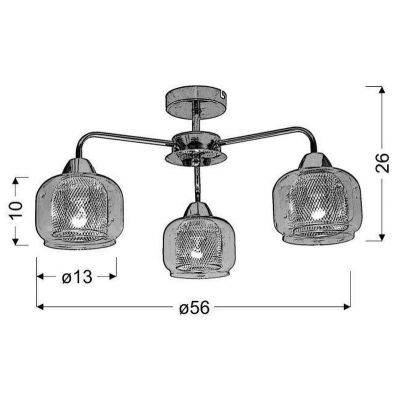 Candellux Ray lampa podsufitowa 3x40W chrom/przezroczysty 33-67081