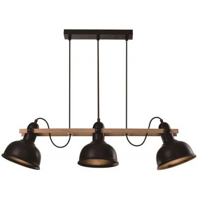 Candellux Reno lampa wisząca 3x40W czarno/drewniana 33-79060