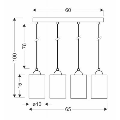 Candellux Bistro lampa wisząca 4x40W czarna/bursztynowa 34-00552
