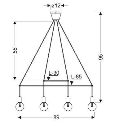 Candellux Alto lampa wisząca 4x40W biały mat 34-70906