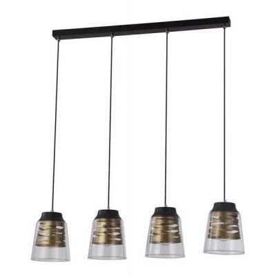Candellux Fresno lampa wisząca 4x60W czarna/złota/przezroczysta 34-78124