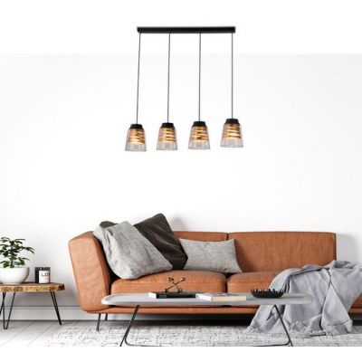 Candellux Fresno lampa wisząca 4x60W czarna/złota/przezroczysta 34-78124