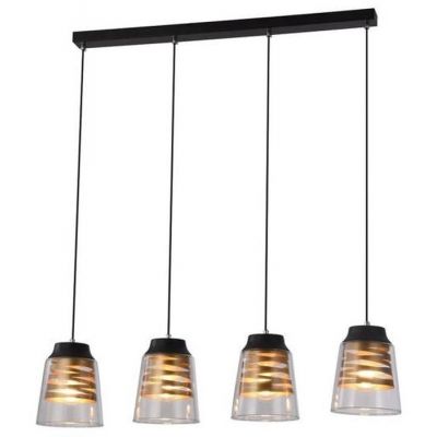 Candellux Fresno lampa wisząca 4x60W czarna/złota/przezroczysta 34-78124