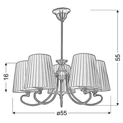 Candellux Mozart lampa podsufitowa 5x60W patyna/miodowa 35-34083