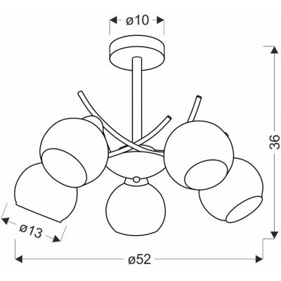 Candellux Amos lampa podsufitowa 5x40 W biała-złota 35-37497