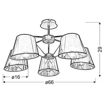 Candellux Cortez lampa podsufitowa 5x40W czarna/patyna 35-54999