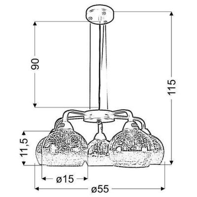 Candellux Cromina lampa wisząca 5x60W chrom 35-56375