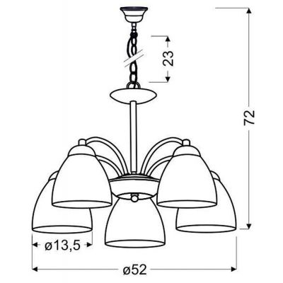 Candellux Uli lampa wiszącą 5x60W biała/satyna 35-66169