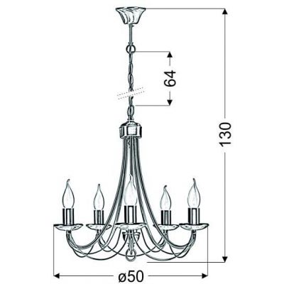Candellux Muza lampa wisząca 5x40W patyna 35-69170