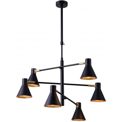 Candellux Less lampa podsufitowa 6x40W czarny/złoty 36-72696