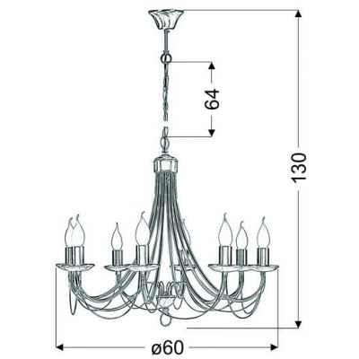 Candellux Muza lampa wisząca 8x40W patyna 38-69187
