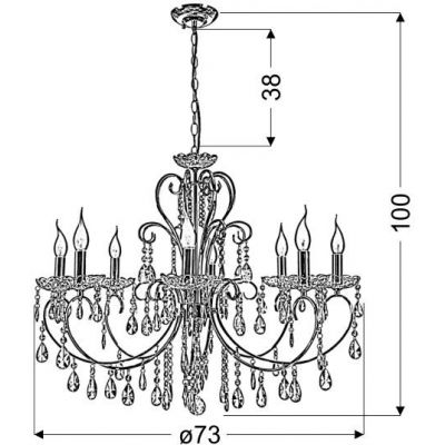 Candellux Aurora lampa wisząca 8x40W czarny 38-73747