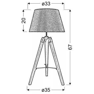 Candellux Lugano lampa stołowa 1x60W drewno/szary 41-31150