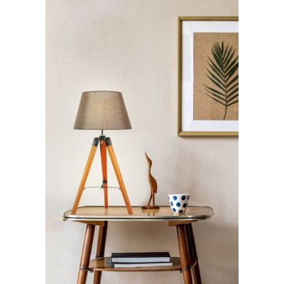 Candellux Lugano lampa stołowa 1x60W drewno/brązowy 41-31211