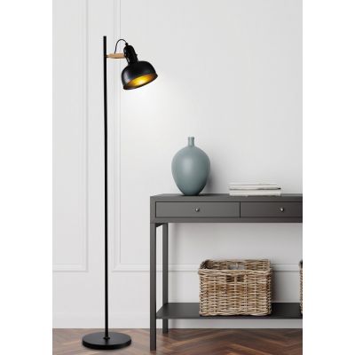 Candellux Reno lampa stojąca 1x40W czarno/drewniana 51-80196