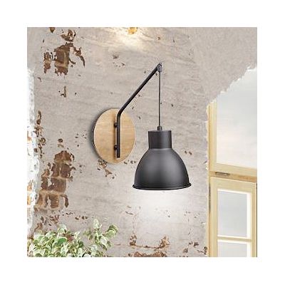 Candellux Vario kinkiet 1x60W czarny/drewno 21-73495
