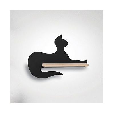 Candellux Cat kinkiet 1x5W LED czarny/drewno 21-75642