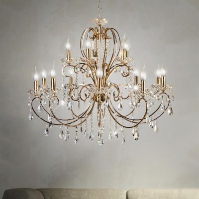 Candellux Aurora lampa wisząca 15x40W złoty 30-99801