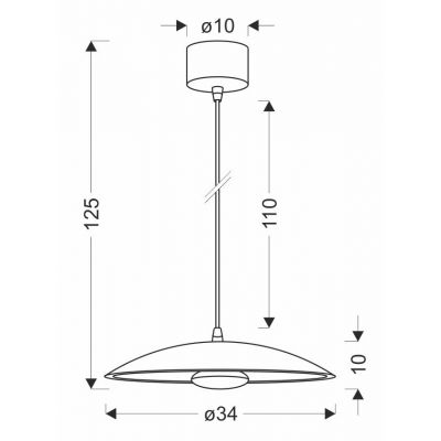 Ledea Lund lampa wisząca 1x10W LED biała 50133054