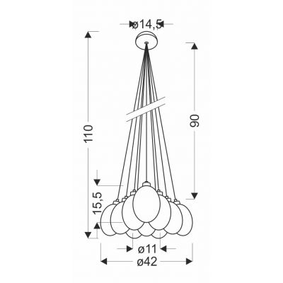 Candellux Lukka lampa wisząca 10x10W wielokolorowa 50110223