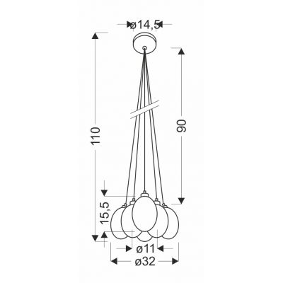 Ledea Lukka lampa wisząca 6x10W wielokolorowa 50106168