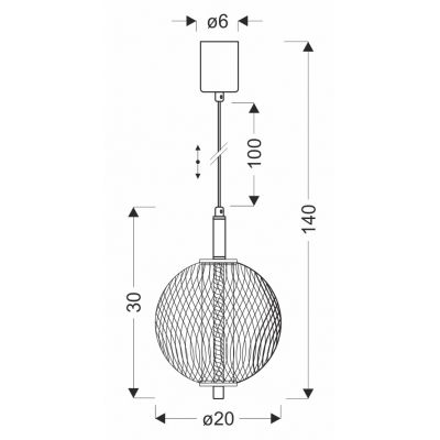 Candellux Puma lampa wisząca 10 W czarna 31-35332