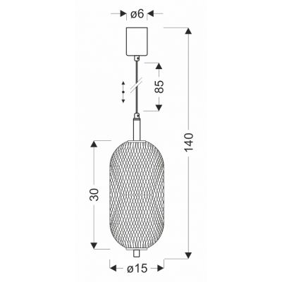 Candellux Puma lampa wisząca 10 W czarna 31-35349