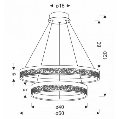 Candellux Frozi lampa wisząca 38 W czarna 32-35561