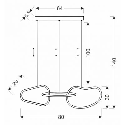 Candellux Anneli lampa wisząca 30 W złota 33-35639